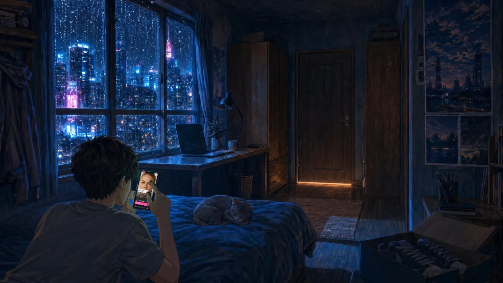 Midnight in bed, phone in hand: his sneaker store’s live stream, hosted by Hannah.